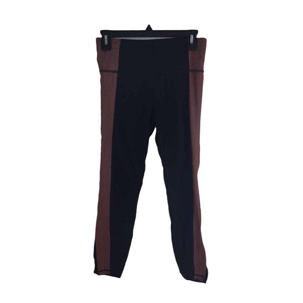 Athleta Gleam Chat to Town Faux Leather Side Pocket Leggings Womens Size Small